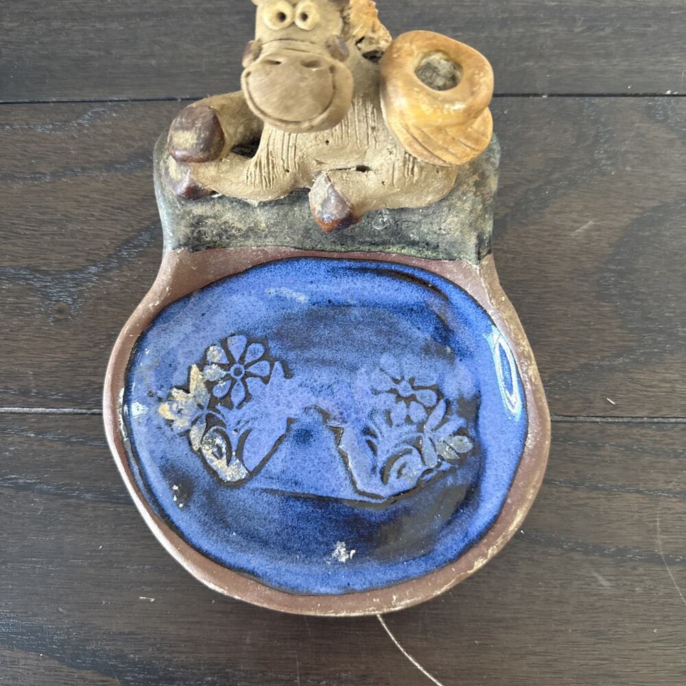 VTG. ART STUDIO POTTERY WHIMSICAL TRINKET DISH - Picture 3 of 9